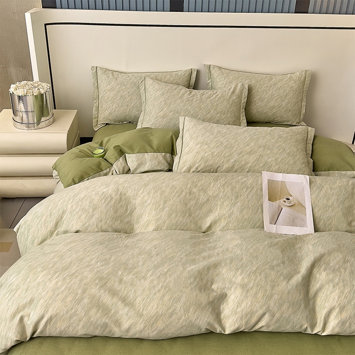 91家纺网 家纺一手货源 找家纺 优品阁 2024新款亲肤舒适全棉磨毛四件套学生三件套系列 阿华田-绿