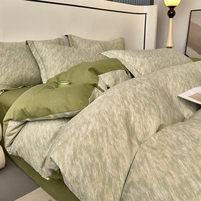 91家纺网 家纺一手货源 找家纺 优品阁 2024新款亲肤舒适全棉磨毛四件套学生三件套系列 阿华田-绿