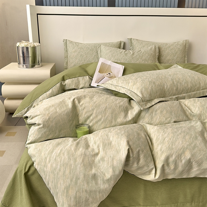 91家纺网 家纺一手货源 找家纺 优品阁 2024新款亲肤舒适全棉磨毛四件套学生三件套系列 阿华田-绿