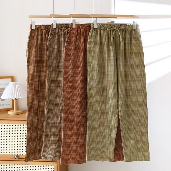 91家纺网 家纺一手货源 找家纺 （总）双梦毛巾 2025新款田园个情侣色织长裤