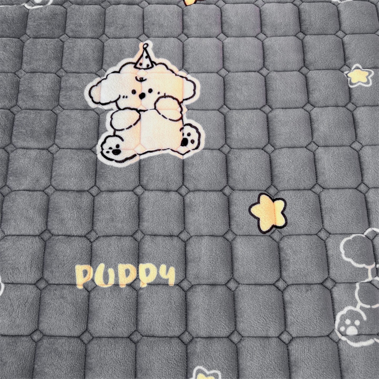 91家纺网 家纺一手货源 找家纺 喜居 2025新款印花牛奶绒夹棉床褥垫床垫子褥子 嘟嘟狗