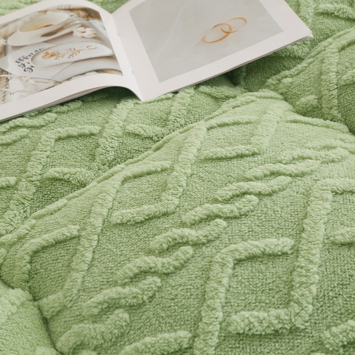 91家纺网 家纺一手货源 找家纺 承柔家纺 2025年新款加厚塔芙绒床垫床褥垫子 绿色