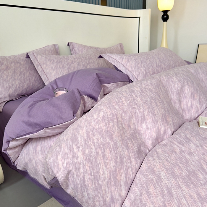 91家纺网 家纺一手货源 找家纺 优品阁 2024新款亲肤舒适全棉磨毛四件套学生三件套系列 阿华田-紫