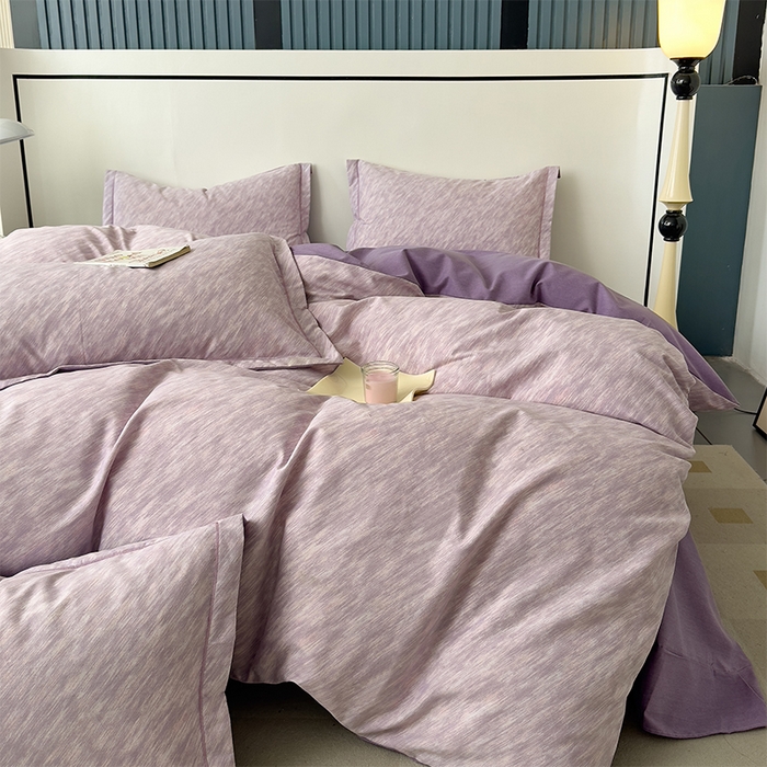 91家纺网 家纺一手货源 找家纺 优品阁 2024新款亲肤舒适全棉磨毛四件套学生三件套系列 阿华田-紫