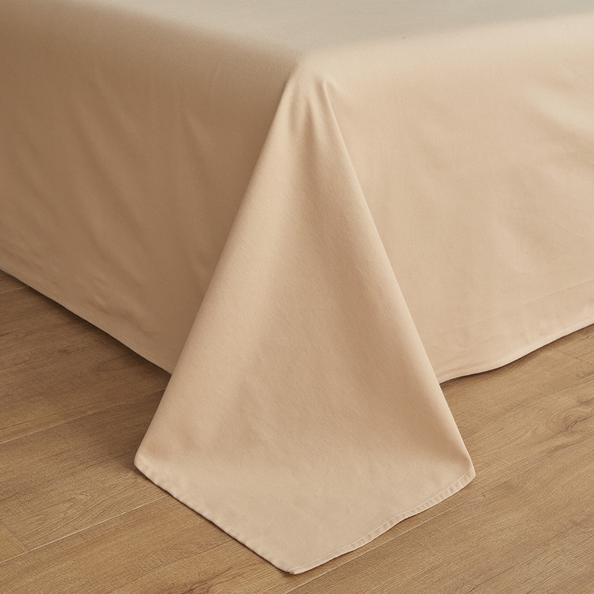 91家纺网 家纺一手货源 找家纺 慕尚家纺 2025新款100s全棉提花磨毛四件套 落日夕照+亚麻浅咖