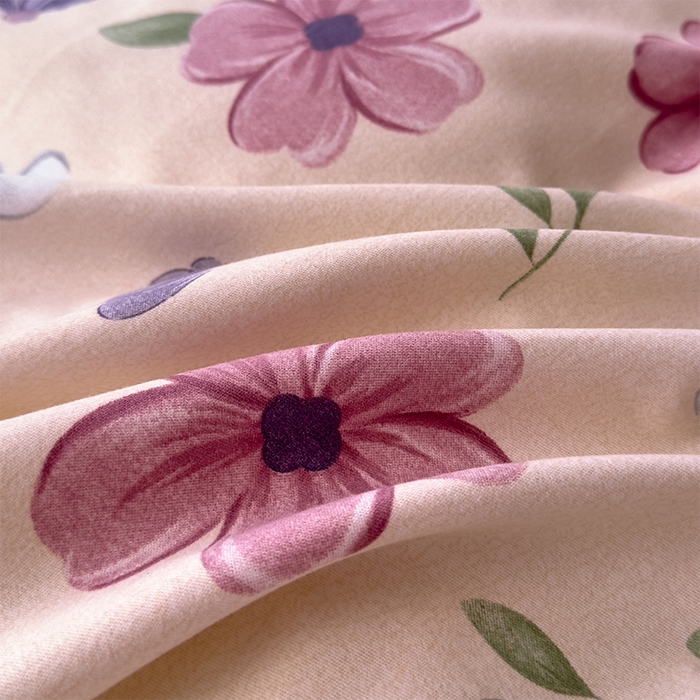 91家纺网 家纺一手货源 找家纺 优品阁 2024新款亲肤舒适全棉磨毛四件套学生三件套系列 好春光-紫