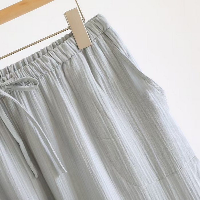 91家纺网 家纺一手货源 找家纺 （总）双梦毛巾 2025新款绉布纯色男长裤