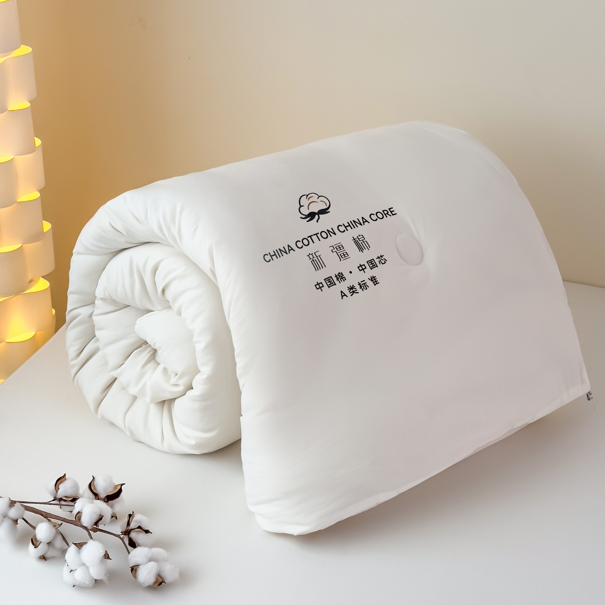 91家纺网 家纺一手货源 找家纺 承柔家纺 2025新款水洗棉棉花被 白色