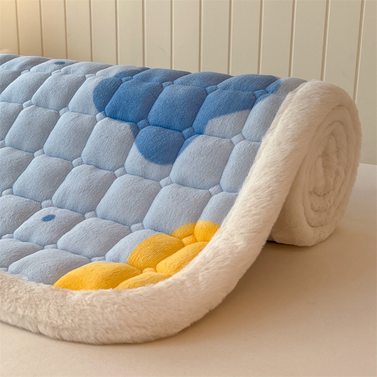 91家纺网 家纺一手货源 找家纺 喜居 2025新款印花牛奶绒夹棉床褥垫床垫子褥子 幸运星