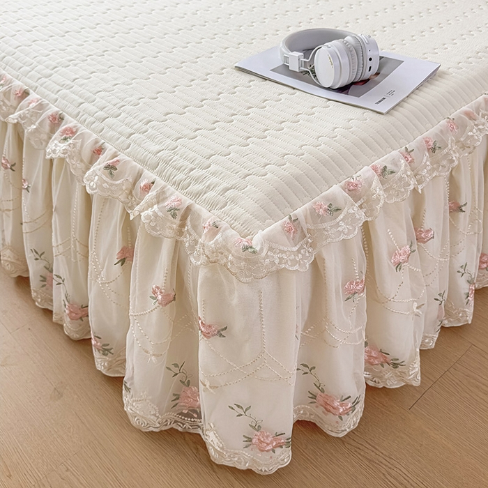 91家纺网 家纺一手货源 找家纺 （总）鼎丰家纺 2025新款皱皱纱床裙-蜜恋系列