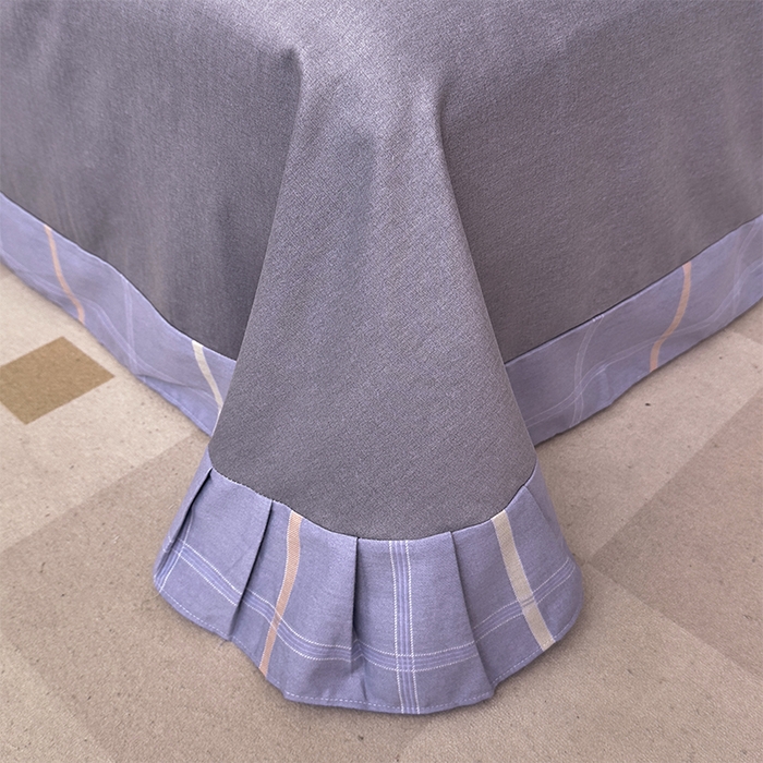 91家纺网 家纺一手货源 找家纺 优品阁 2024新款亲肤舒适全棉磨毛四件套学生三件套系列 斯坦福-蓝