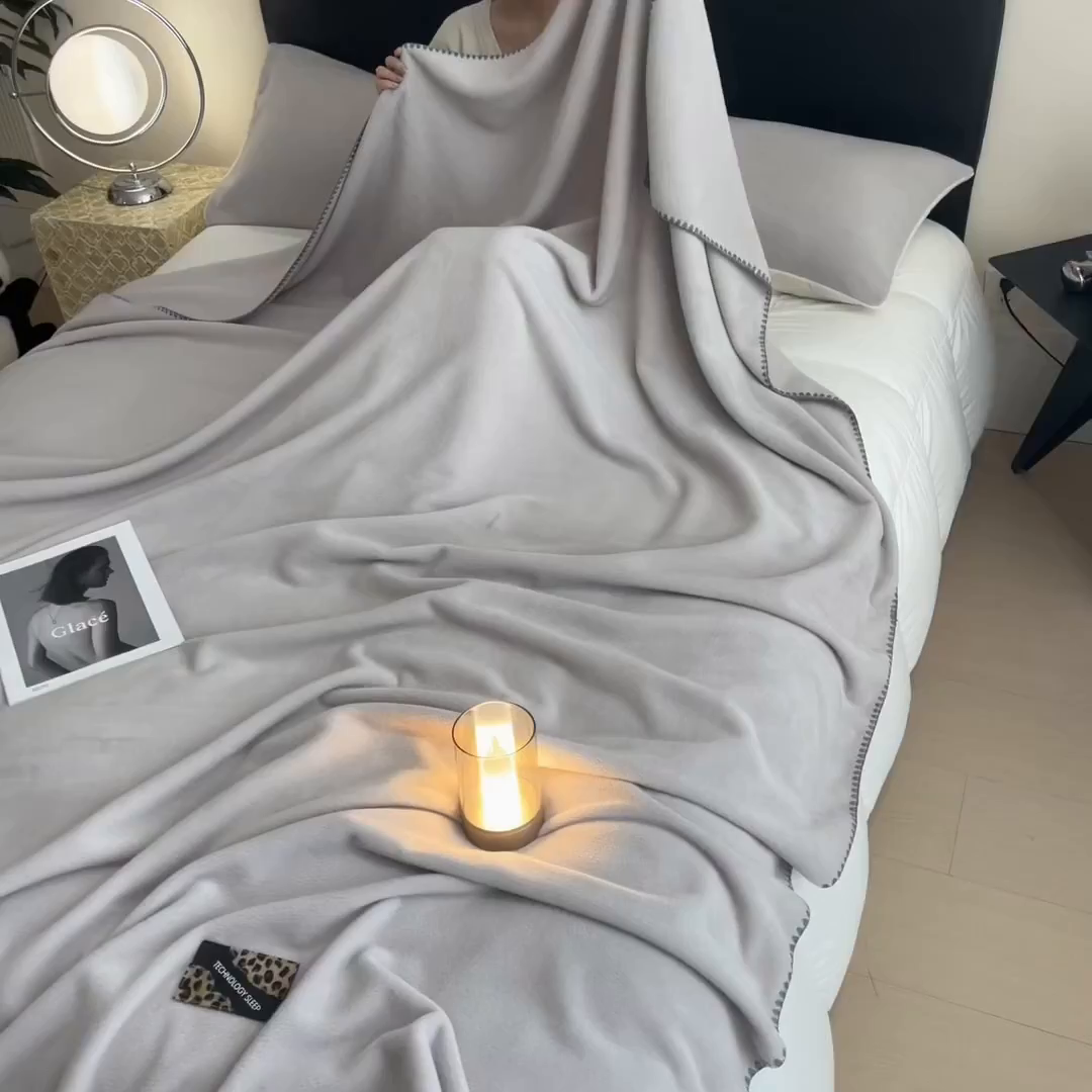 91家纺网 家纺一手货源 找家纺 丝幔家纺 2025新款A类羊棉绒原创设计毛毯系列 银灰