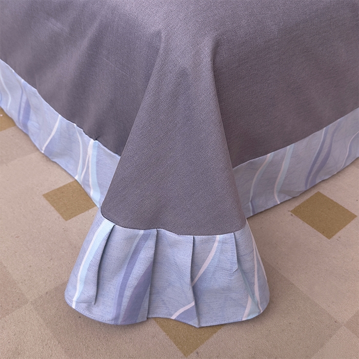 91家纺网 家纺一手货源 找家纺 优品阁 2024新款亲肤舒适全棉磨毛四件套学生三件套系列 岁月长河-蓝