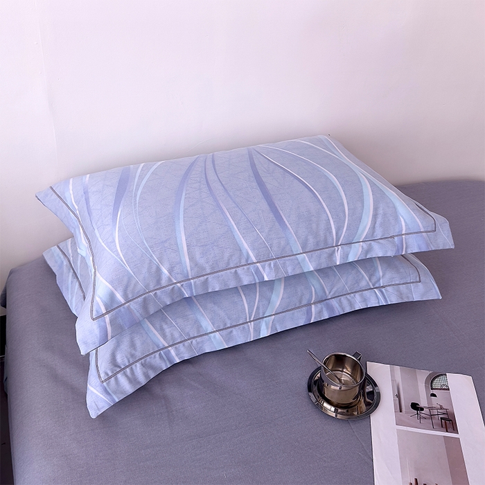 91家纺网 家纺一手货源 找家纺 优品阁 2024新款亲肤舒适全棉磨毛四件套学生三件套系列 岁月长河-蓝