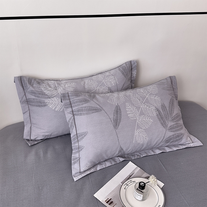 91家纺网 家纺一手货源 找家纺 优品阁 2024新款亲肤舒适全棉磨毛四件套学生三件套系列 云亭山野-灰