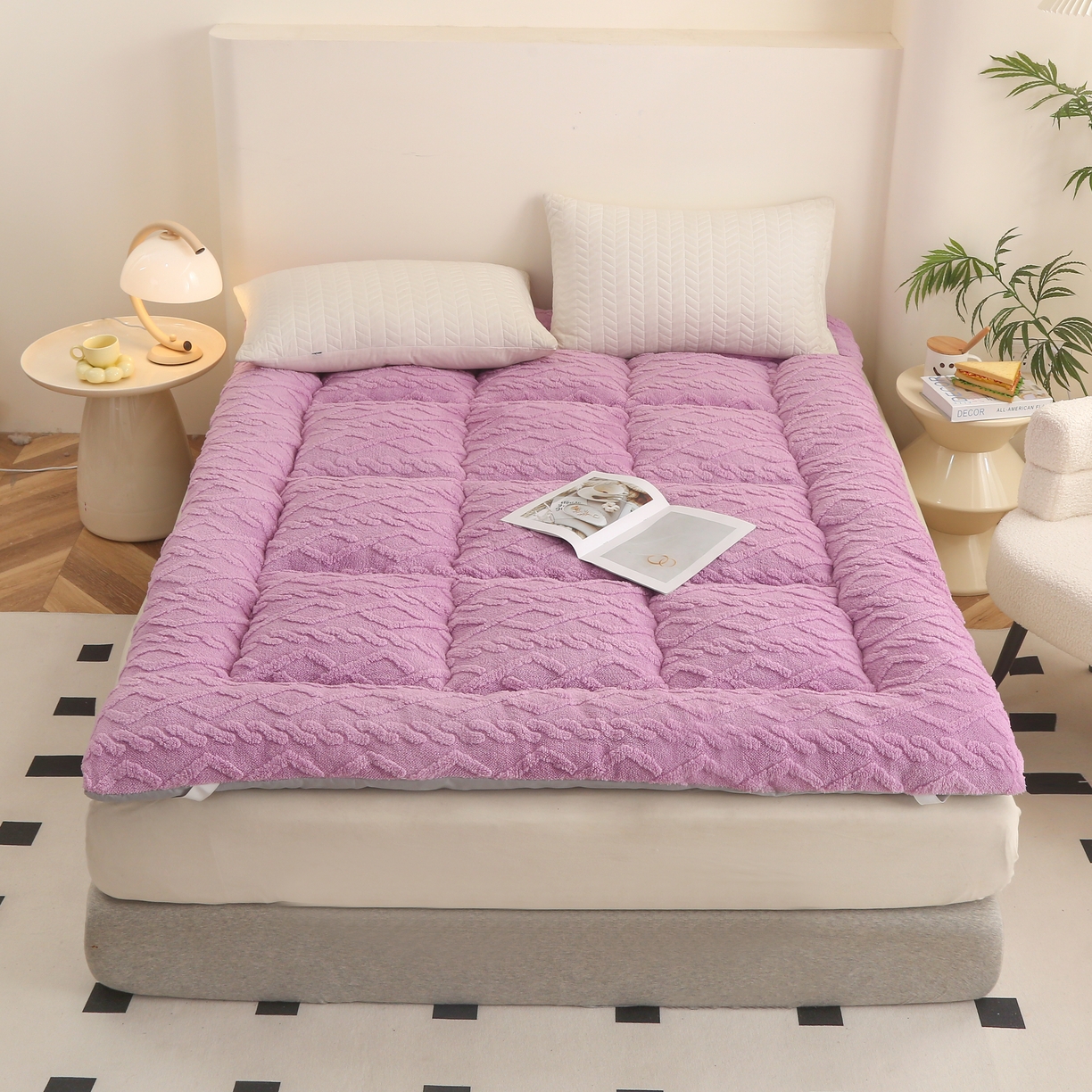 91家纺网 家纺一手货源 找家纺 （总）承柔家纺 2025新款牛奶绒塔芙绒床垫