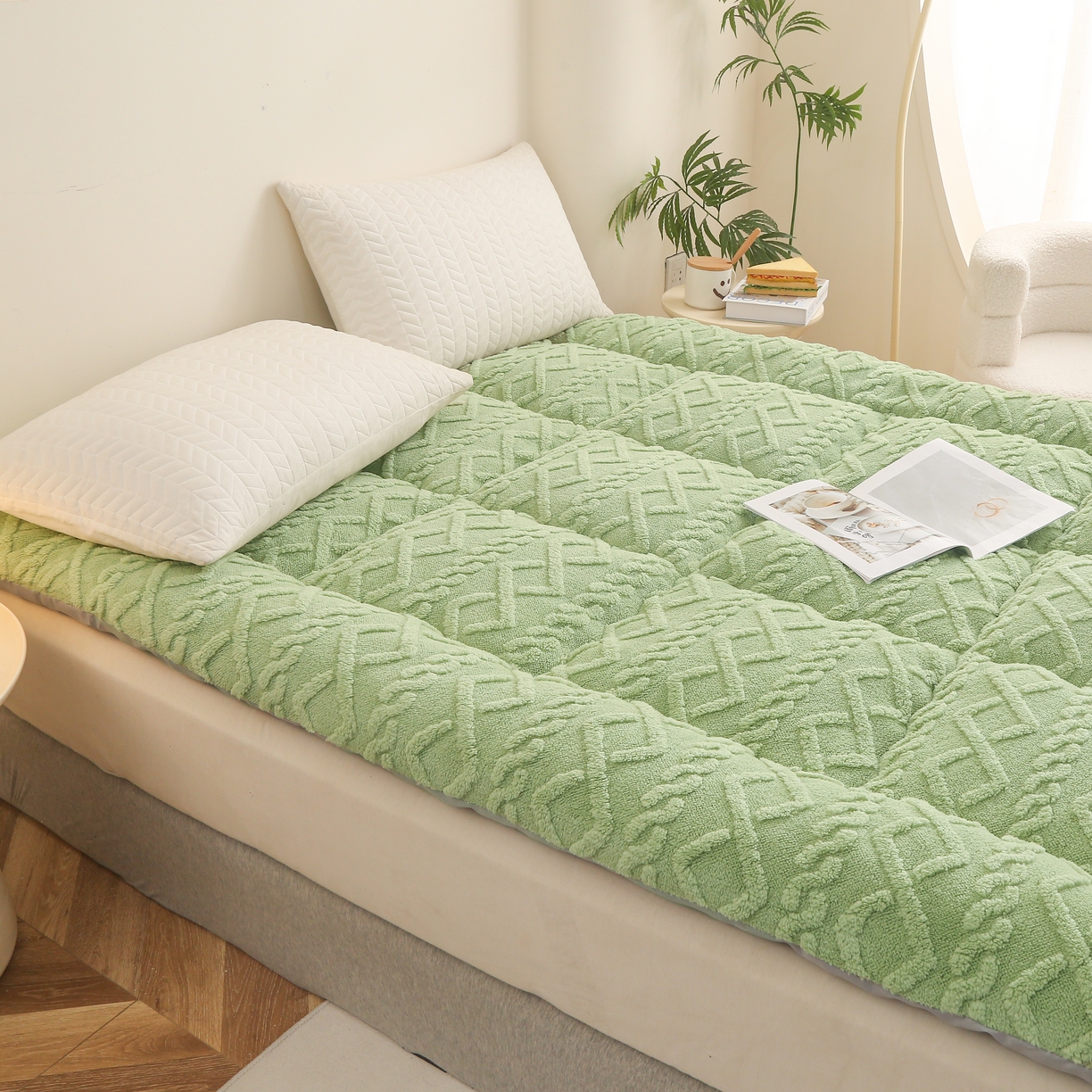 91家纺网 家纺一手货源 找家纺 （总）承柔家纺 2025新款牛奶绒塔芙绒床垫