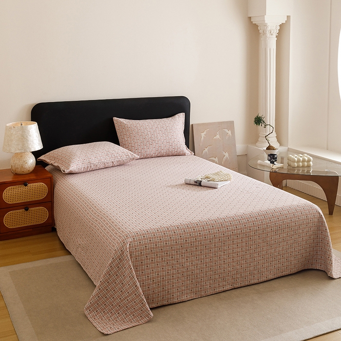 91家纺网 家纺一手货源 找家纺 悦然毛巾被 2025新款全棉三层色织水洗纱布毛巾被盖毯-清新雅致 清新雅致粉