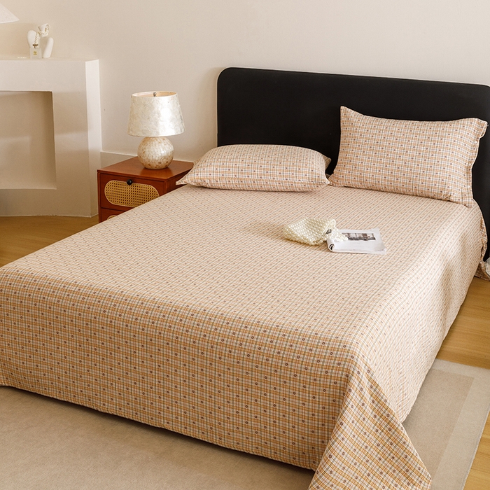 91家纺网 家纺一手货源 找家纺 悦然毛巾被 2025新款全棉三层色织水洗纱布毛巾被盖毯-清新雅致 清新雅致黄