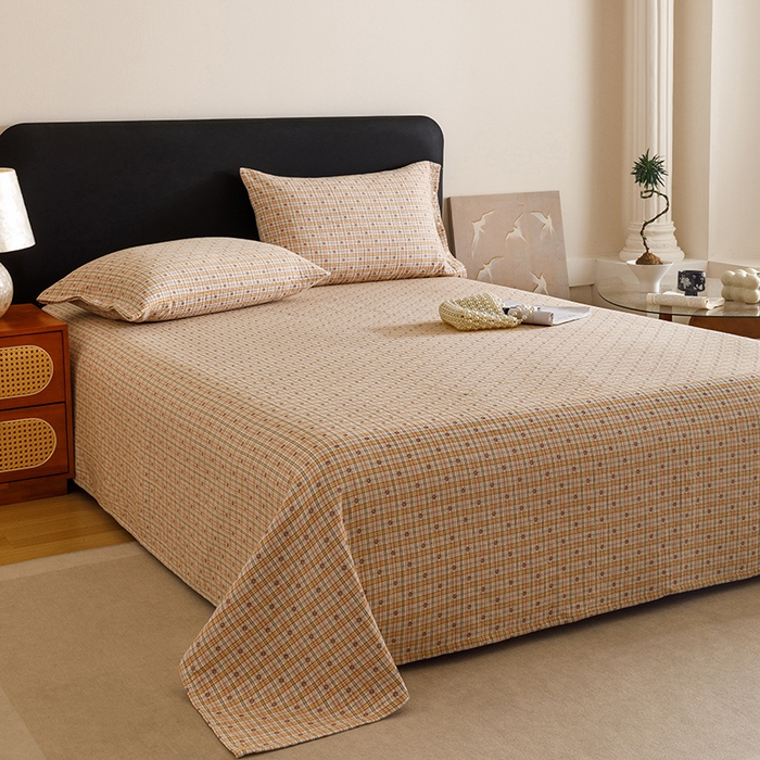 91家纺网 家纺一手货源 找家纺 悦然毛巾被 2025新款全棉三层色织水洗纱布毛巾被盖毯-清新雅致 清新雅致黄