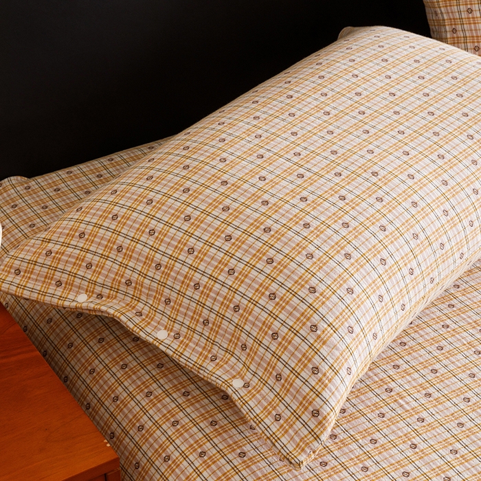 91家纺网 家纺一手货源 找家纺 悦然毛巾被 2025新款全棉三层色织水洗纱布毛巾被盖毯-清新雅致 清新雅致黄