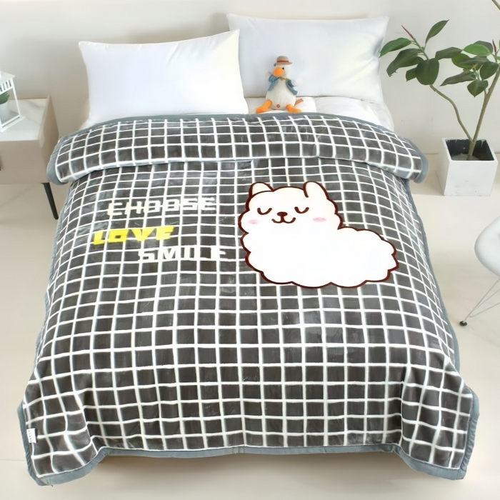 好艺佳毛毯 2025新款（双层云毯）学生宿舍毛毯拉舍尔单双人毯子超柔软不掉毛不掉色 小羊驼