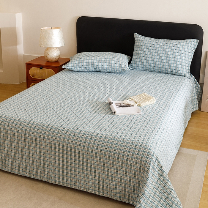 91家纺网 家纺一手货源 找家纺 悦然毛巾被 2025新款全棉三层色织水洗纱布毛巾被盖毯-清新雅致 清新雅致蓝