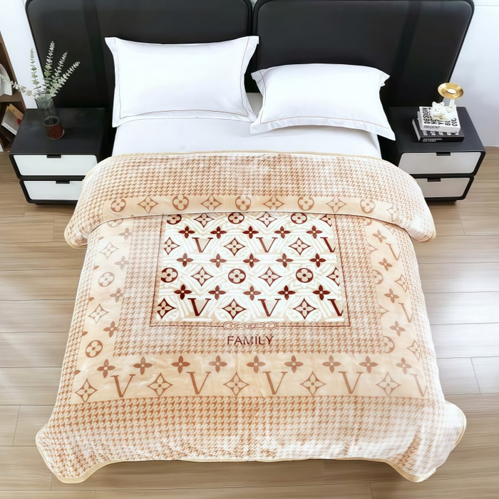 好艺佳毛毯 2025新款（双层云毯）学生宿舍毛毯拉舍尔单双人毯子超柔软不掉毛不掉色 V马仕-米粽