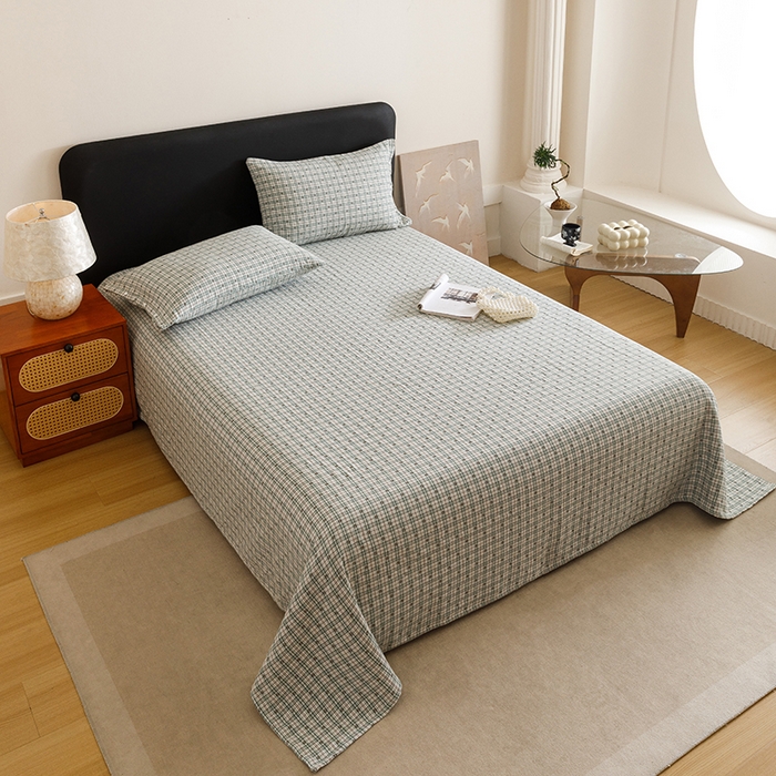 91家纺网 家纺一手货源 找家纺 悦然毛巾被 2025新款全棉三层色织水洗纱布毛巾被盖毯-清新雅致 清新雅致绿