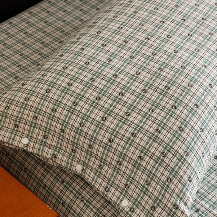 91家纺网 家纺一手货源 找家纺 悦然毛巾被 2025新款全棉三层色织水洗纱布毛巾被盖毯-清新雅致 清新雅致绿