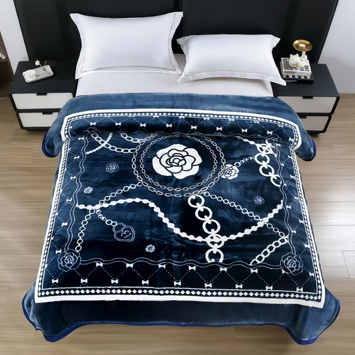 好艺佳毛毯 2025新款（双层云毯）学生宿舍毛毯拉舍尔单双人毯子超柔软不掉毛不掉色 澜域