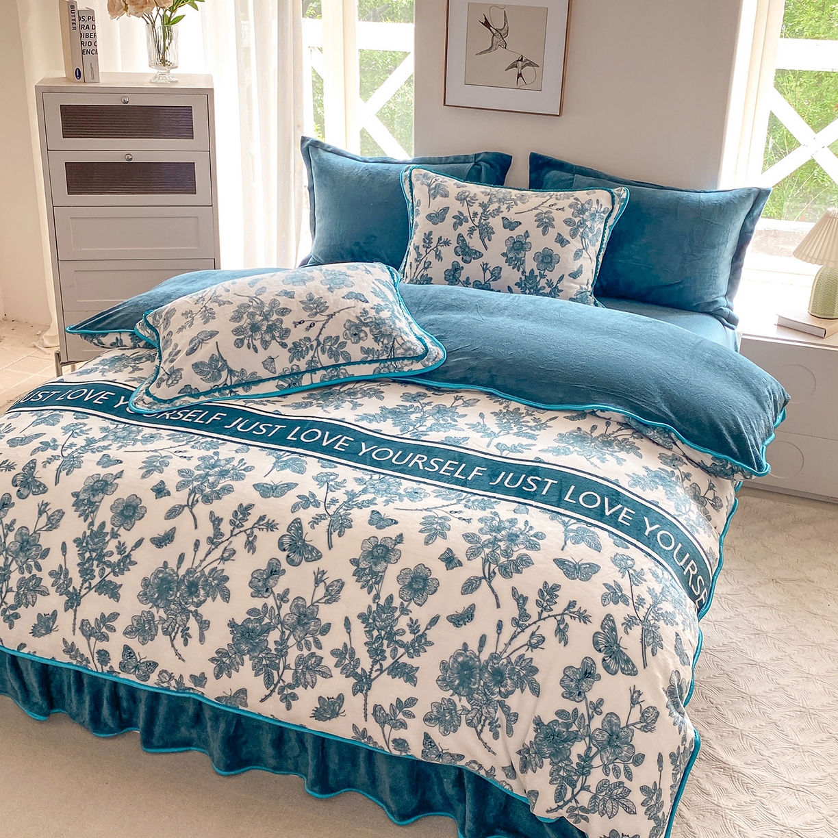 91家纺网 家纺一手货源 找家纺 （总）悦织湾家纺 2025新款牛奶绒印花四件套