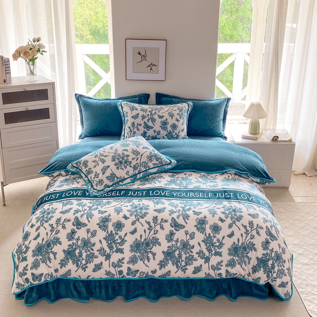 91家纺网 家纺一手货源 找家纺 （总）悦织湾家纺 2025新款牛奶绒印花四件套