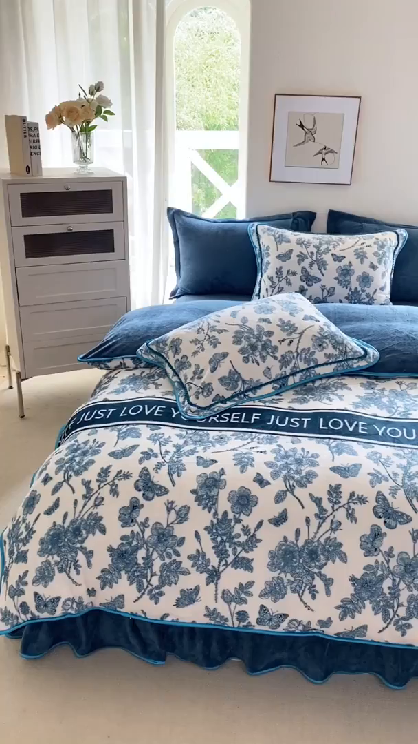 91家纺网 家纺一手货源 找家纺 （总）悦织湾家纺 2025新款牛奶绒印花四件套