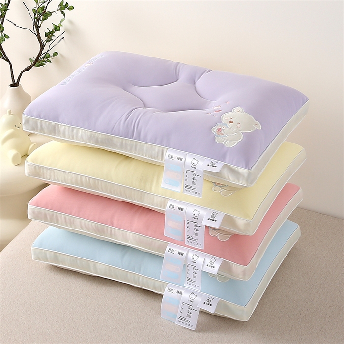 91家纺网 家纺一手货源 找家纺 （总）锦鲤枕芯 2024新款枕芯A类母婴级小熊满分睡眠乳胶层儿童枕头40×60cm学生枕头