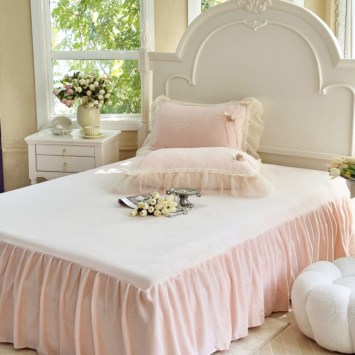 91家纺网 家纺一手货源 找家纺 （总）北纬27度 2025新款法式牛奶绒四件套-玫瑰花语