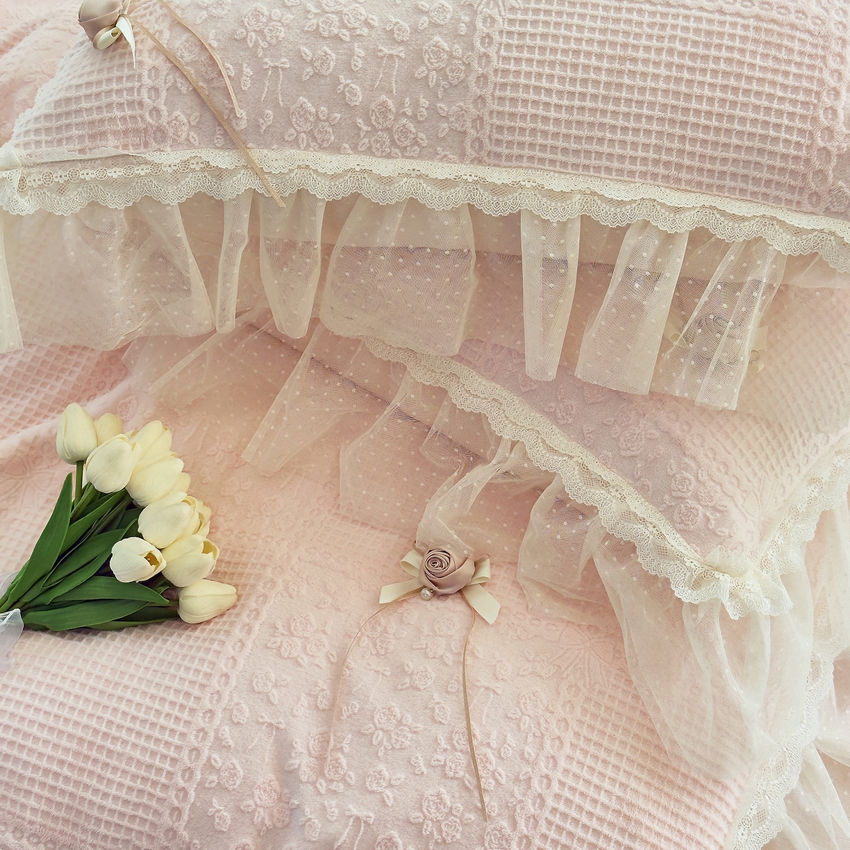 91家纺网 家纺一手货源 找家纺 （总）北纬27度 2025新款法式牛奶绒四件套-玫瑰花语