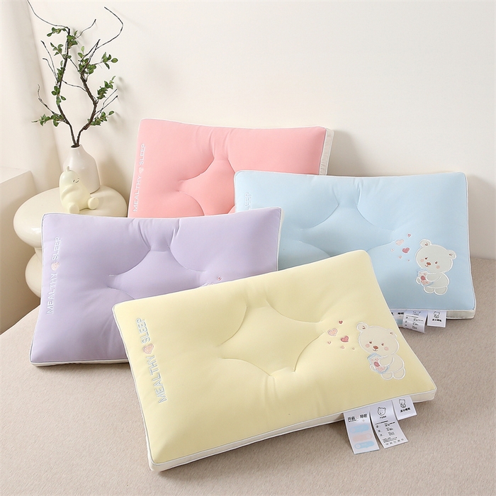 91家纺网 家纺一手货源 找家纺 （总）锦鲤枕芯 2024新款枕芯A类母婴级小熊满分睡眠乳胶层儿童枕头40×60cm学生枕头