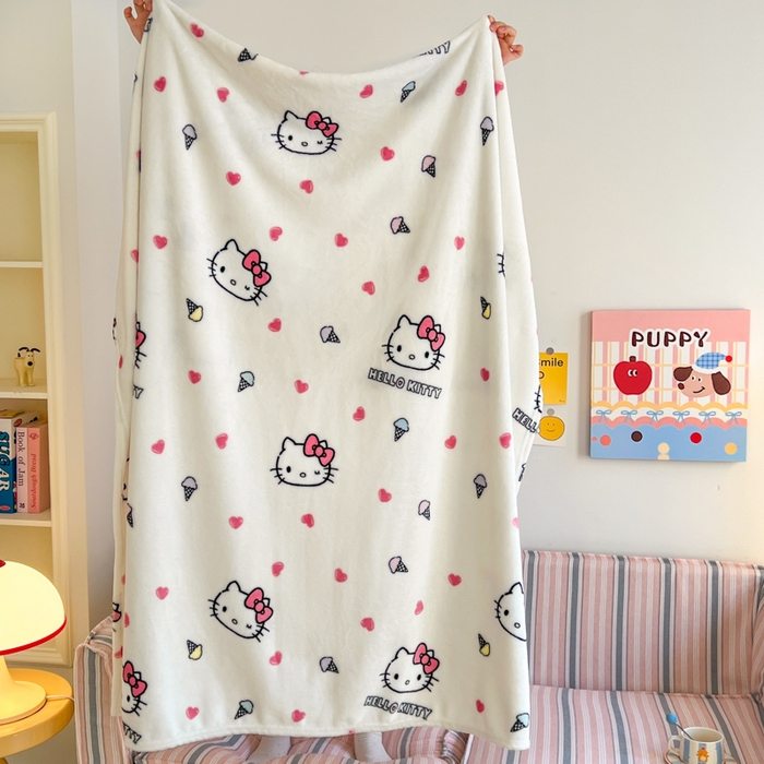 91家纺网 家纺一手货源 找家纺 （总）妖妖家纺 2025新款正版三丽鸥双面印花牛奶绒多功能四季款毛毯空调毯