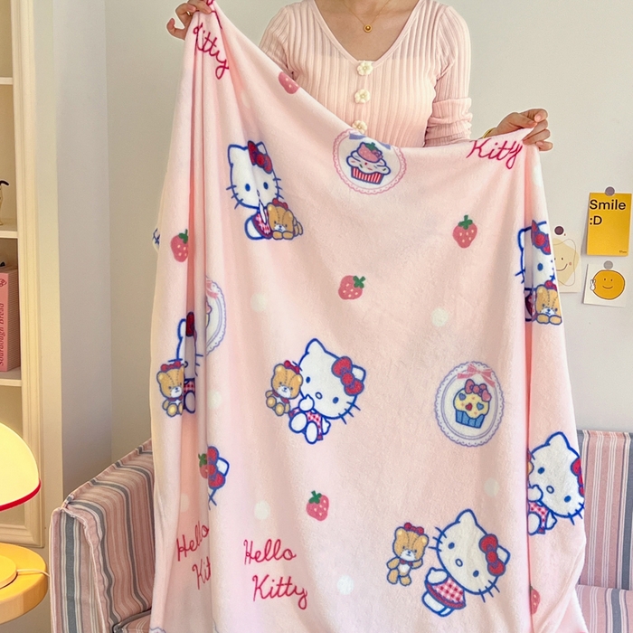 91家纺网 家纺一手货源 找家纺 （总）妖妖家纺 2025新款正版三丽鸥双面印花牛奶绒多功能四季款毛毯空调毯