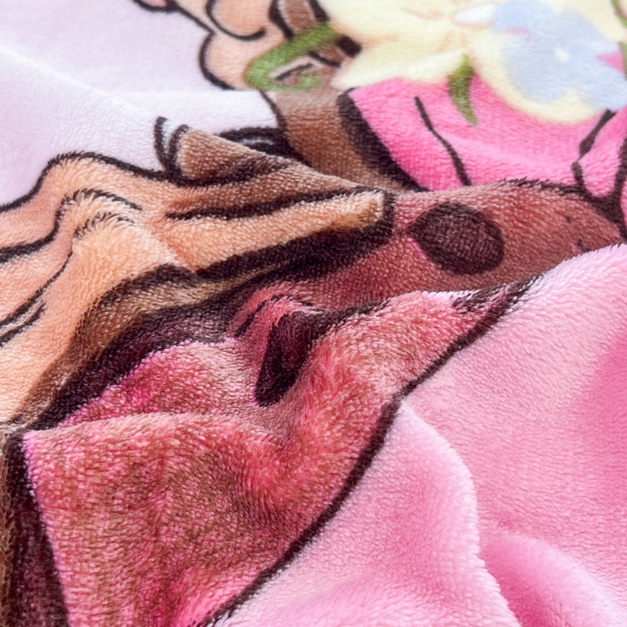 91家纺网 家纺一手货源 找家纺 宝薇 2025新款双面牛奶绒大版卡通印花四件套 小公主绒