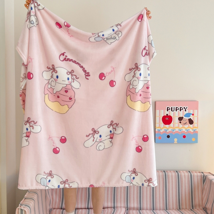 91家纺网 家纺一手货源 找家纺 妖妖家纺 2025新款正版三丽鸥双面印花牛奶绒多功能四季款毛毯空调毯 可爱玉桂狗