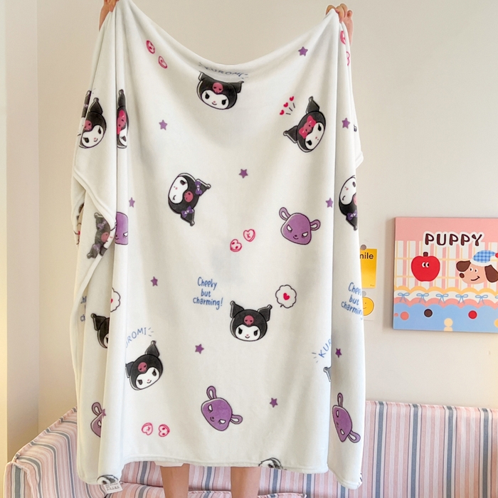 91家纺网 家纺一手货源 找家纺 妖妖家纺 2025新款正版三丽鸥双面印花牛奶绒多功能四季款毛毯空调毯 库洛米