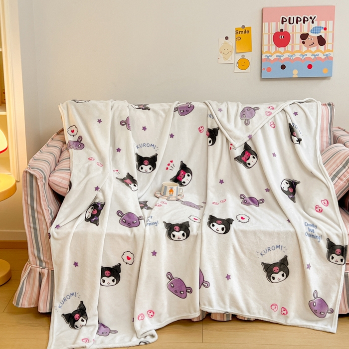 91家纺网 家纺一手货源 找家纺 妖妖家纺 2025新款正版三丽鸥双面印花牛奶绒多功能四季款毛毯空调毯 库洛米