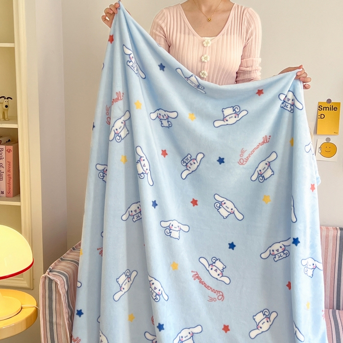 妖妖家纺 2025新款正版三丽鸥双面印花牛奶绒多功能四季款毛毯空调毯 星星玉桂狗