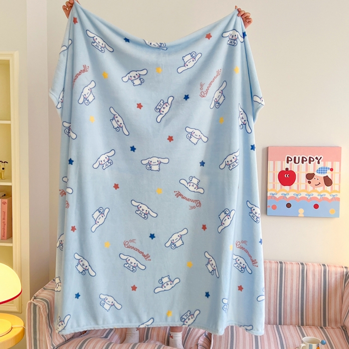 91家纺网 家纺一手货源 找家纺 妖妖家纺 2025新款正版三丽鸥双面印花牛奶绒多功能四季款毛毯空调毯 星星玉桂狗