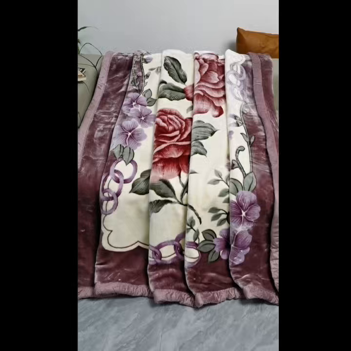 91家纺网 家纺一手货源 找家纺 好艺佳毛毯 2025新款（经典版）拉舍尔毛毯学生毯宿舍婚庆加厚双层毯子绒毯盖毯不掉毛毛毯 32灰豆沙