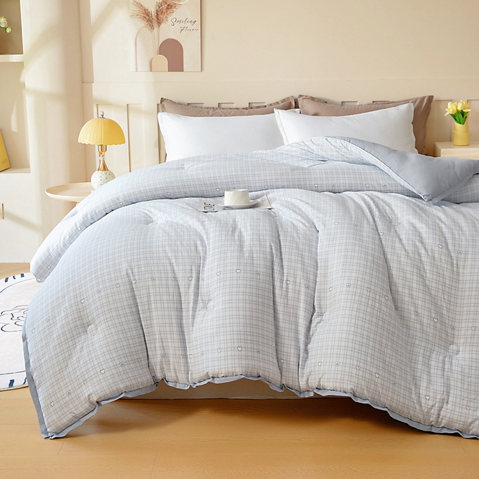 91家纺网 家纺一手货源 找家纺 亿莱鑫 2025新款水洗贝贝棉养肤被子被芯春秋被冬被 爱心点点