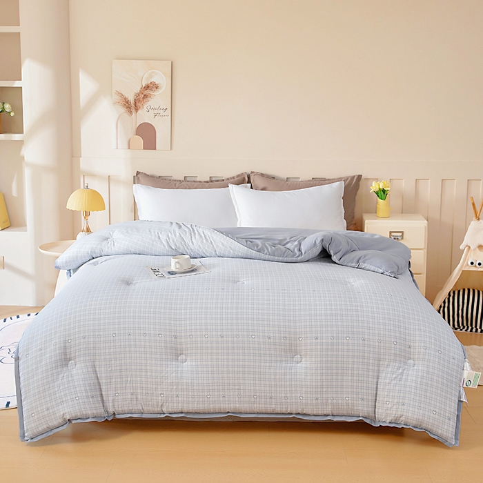 91家纺网 家纺一手货源 找家纺 亿莱鑫 2025新款水洗贝贝棉养肤被子被芯春秋被冬被 爱心点点