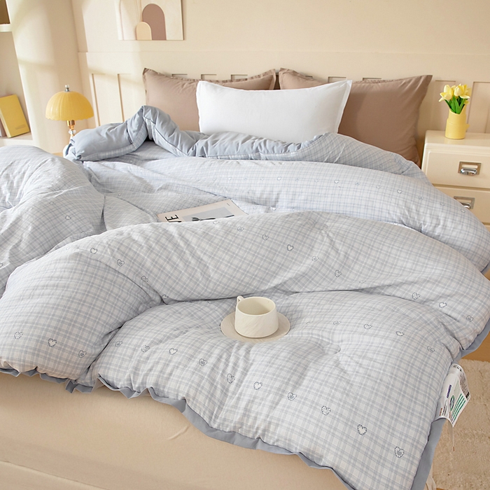 91家纺网 家纺一手货源 找家纺 亿莱鑫 2025新款水洗贝贝棉养肤被子被芯春秋被冬被 爱心点点